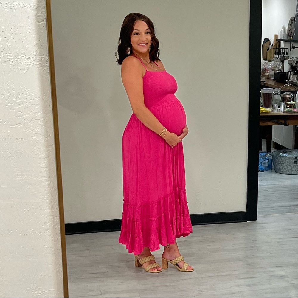 Pink blush maternity dress